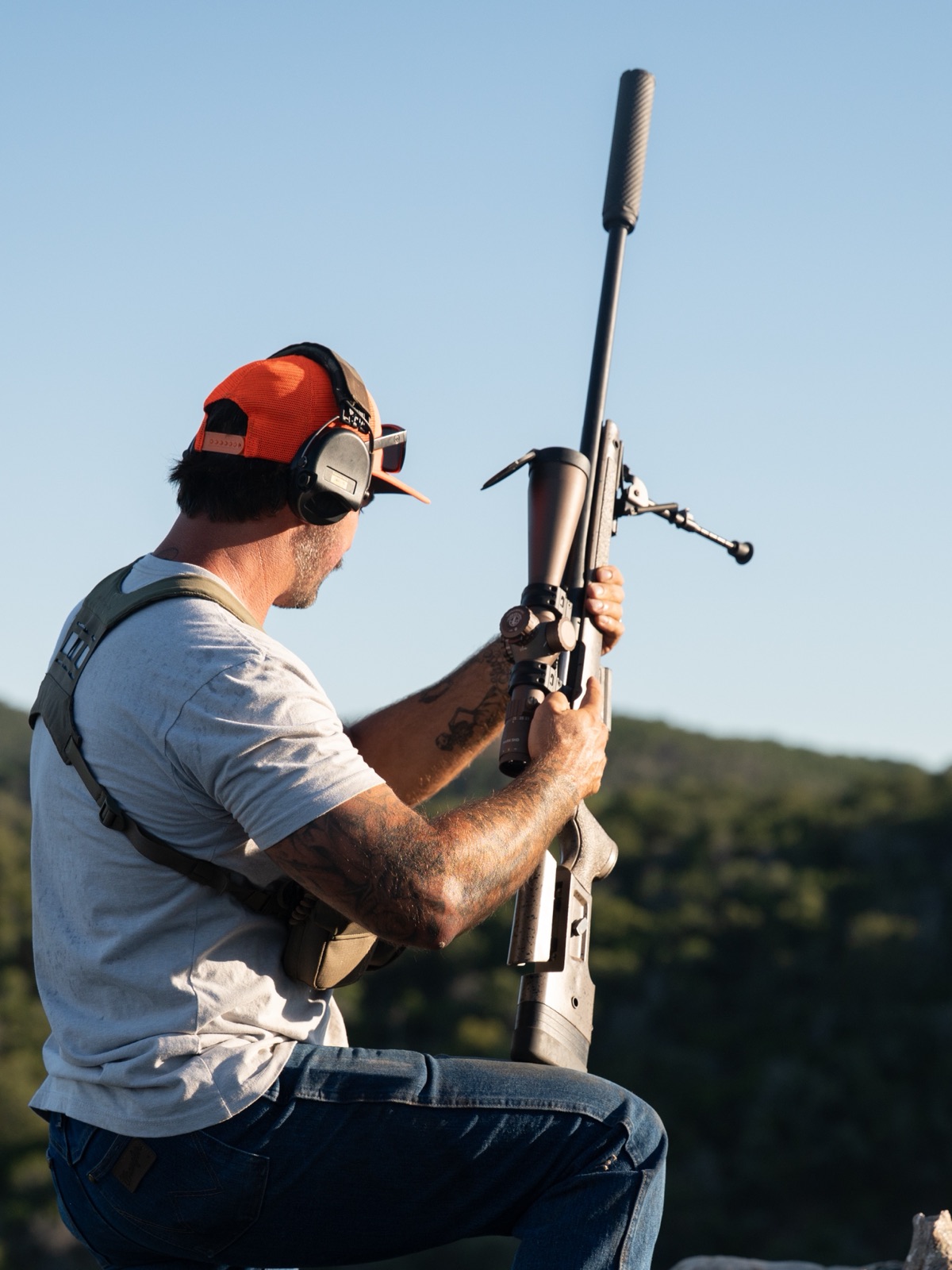 Working the bolt above the Hill Country